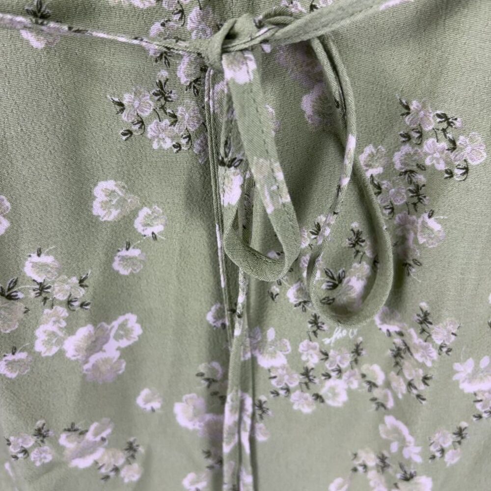 Rouje Light Green Floral Wrap Midi Dress - Picture 7 of 7